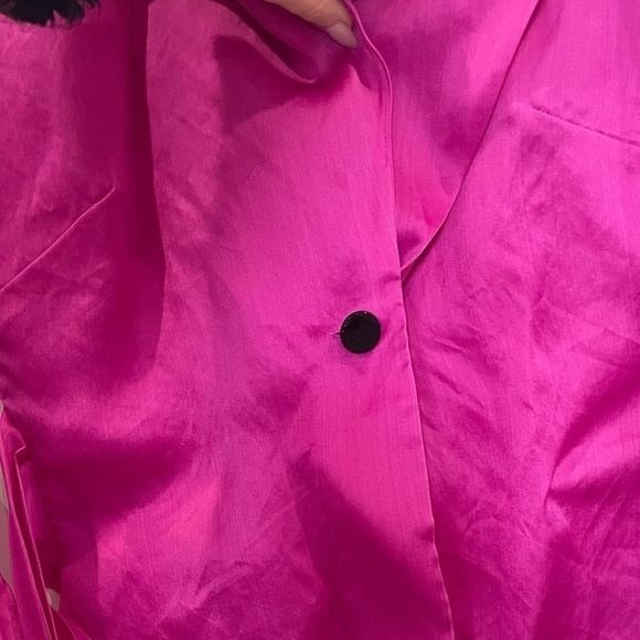 Jones New York Collection Bright Pink Sheer Blazer 100% Silk - Picture 5 of 7